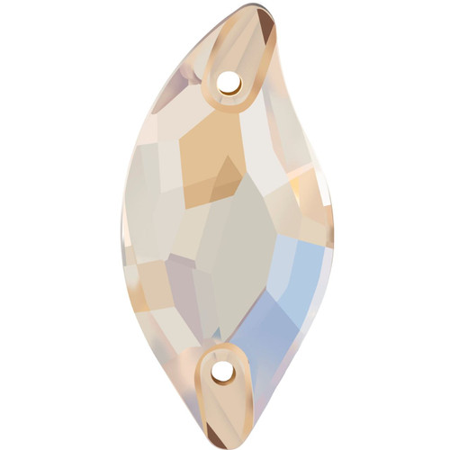 Starcut Crystal Sew On Leaf Golden Shadow 20x10mm