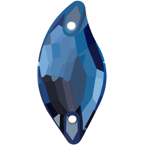 Starcut Crystal Sew On Leaf Montana 20x10mm