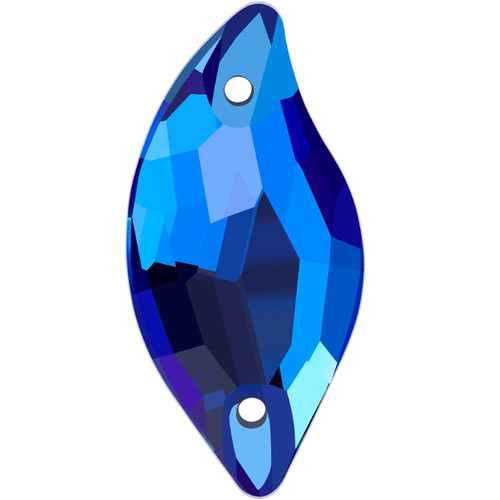 Starcut Crystal Sew On Leaf Sapphire 20x10mm