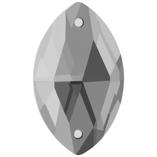 Starcut Crystal Sew On Navette Black Diamond 18x9mm