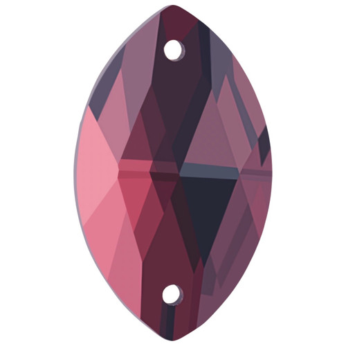 Starcut Crystal Sew On Navette Burgundy 18x9mm