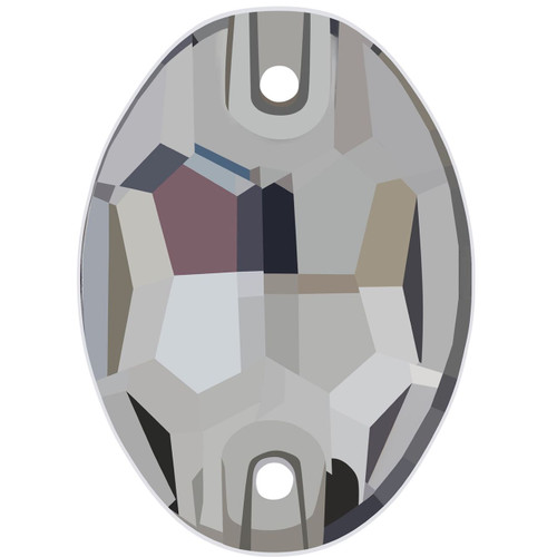 Starcut Crystal Sew On Oval Black Diamond 18x13mm