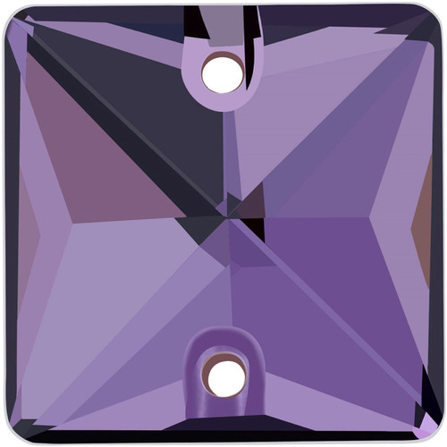Starcut Crystal Sew On Square Amethyst 14mm