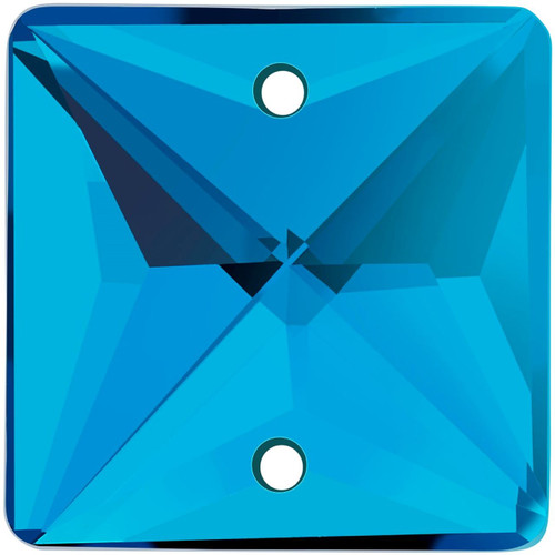 Starcut Crystal Sew On Square Blue Zircon 14mm