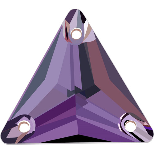 Starcut Crystal Sew On Triangle Amethyst 16mm