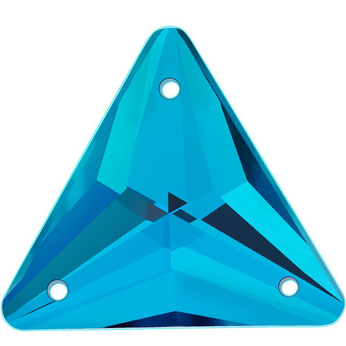 Starcut Crystal Sew On Triangle Blue Zircon 16mm