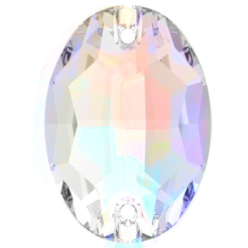 Preciosa Sew On Oval Crystal AB 10x7mm