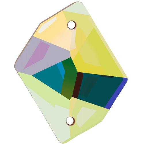 Starcut Crystal Sew On Cosmic Crystal AB Unfoiled 17x13mm
