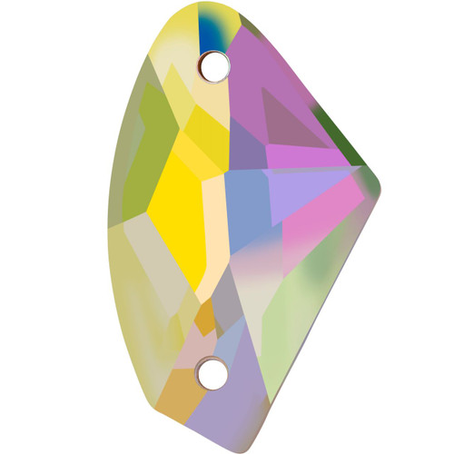 Starcut Crystal Sew On Galactic Crystal AB Unfoiled 19x12mm