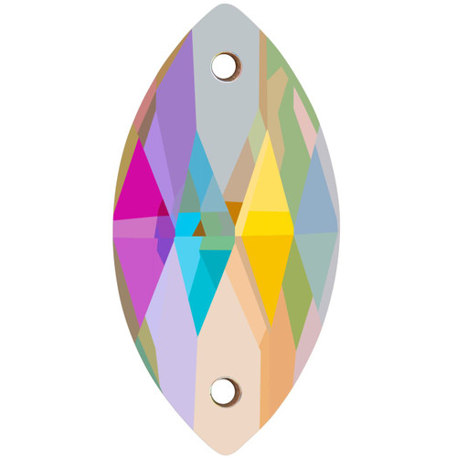 Starcut Crystal Sew On Navette Crystal AB Unfoiled 18x9mm