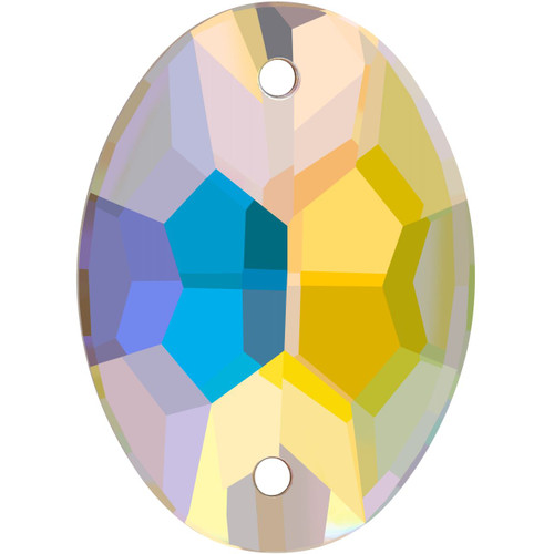 Starcut Crystal Sew On Oval Crystal AB Unfoiled 18x13mm