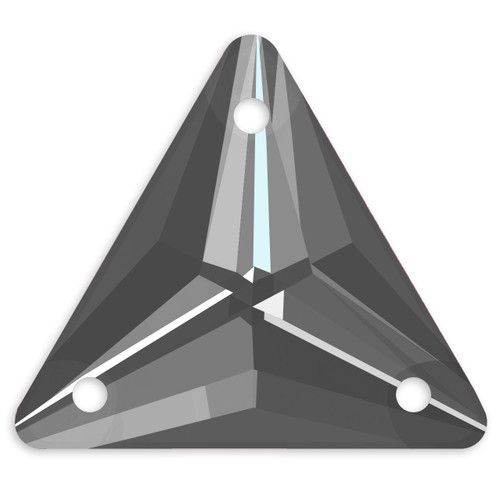 Starcut Crystal Sew On Triangle Jet Hematite 16mm