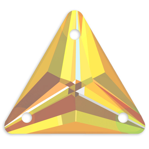 Starcut Crystal Sew On Triangle Sunflower 16mm
