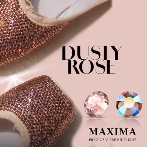 MAXIMA Crystals by Preciosa Flatback Rhinestones Dusty Rose Shimmer AB 12ss