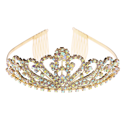 Crystal Avenue Tiara - 2" 60202 Crystal AB/Gold