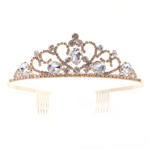 Crystal Avenue Tiara - 1.4" 60656 Crystal/Gold