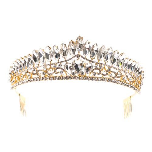 Crystal Avenue Tiara - 1.9" 60787 Crystal/Gold