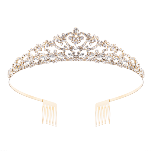 Crystal Avenue Tiara - 1.10" 60762 Crystal/Gold