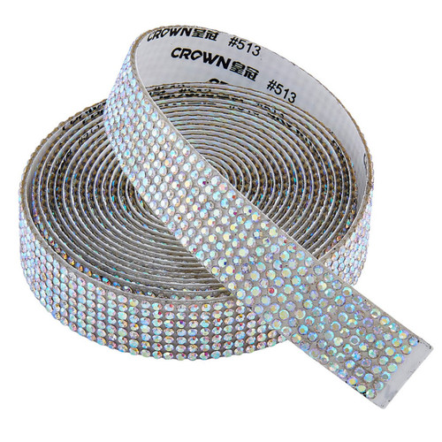PriceLess Crystal Self Adhesive + Hotfix Banding Crystal AB 5/8" - 3 Yards