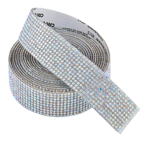 PriceLess Crystal Self Adhesive + Hotfix Banding Crystal AB 1" - 3 Yards