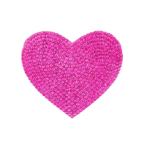 PriceLess Crystal Self Adhesive + Hotfix Heart Rose Medium - 6 Pack