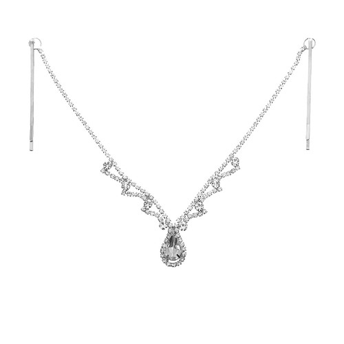Crystal Avenue Hair Accessory 71754 - Teardrop Stair Chain Crystal/Silver