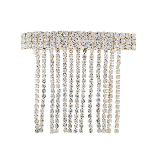 Crystal Avenue Hair Accessory 72055 - Tassle Barrette 3.4 inch Crystal/Gold