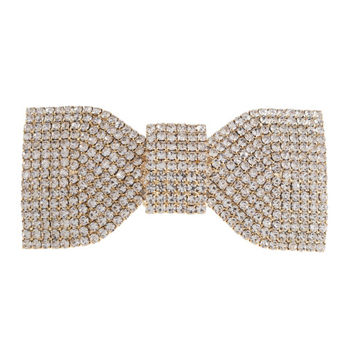 Crystal Avenue Hair Accessory 72077 - Bow Barrette Crystal/Gold