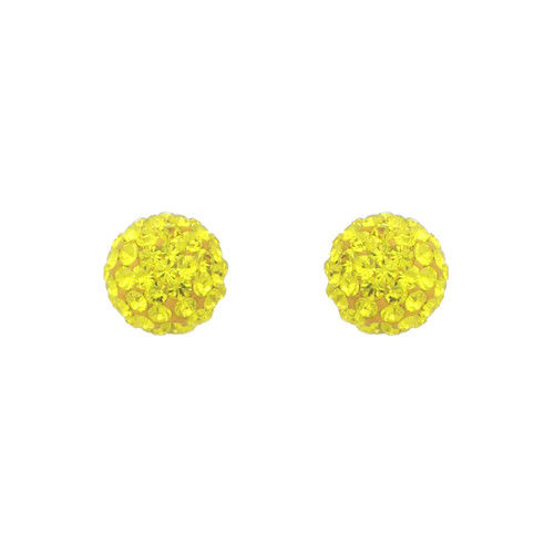 Crystal Avenue Earrings 23140 - 10mm Clay Ball Stud Citrine Pierced