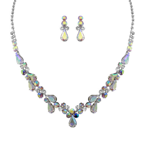 Crystal Avenue Necklace Earring Set 15482 - S Rs Drop Stone Set Ab