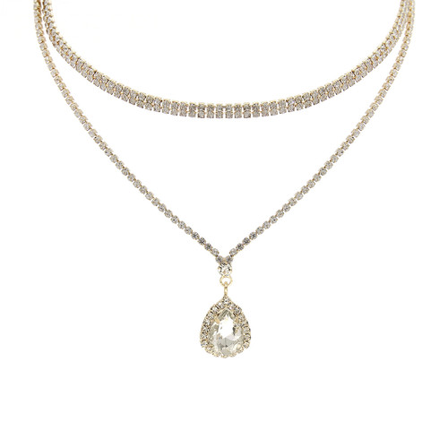 Crystal Avenue Necklace 17798 - G Rs Teardrop Choker 2
