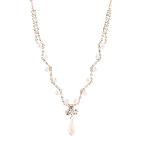 Crystal Avenue Necklace 18324 - G Rs Pearl Wavy Neck