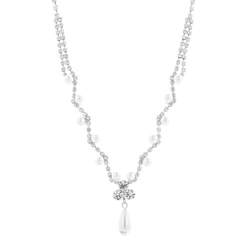 Crystal Avenue Necklace 18324 - S RS Pearl Wavy Neck