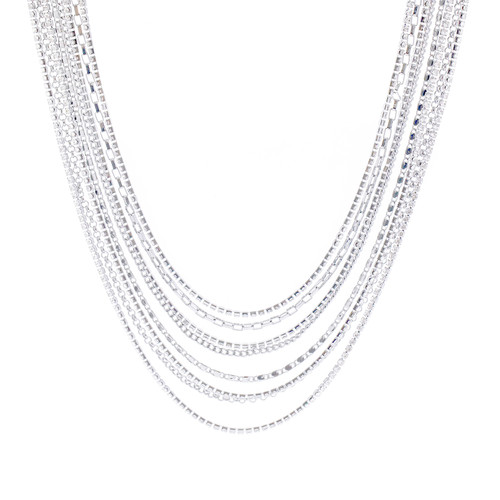 Crystal Avenue Necklace 18483 - S Rs Chain 8 Layer Necklace