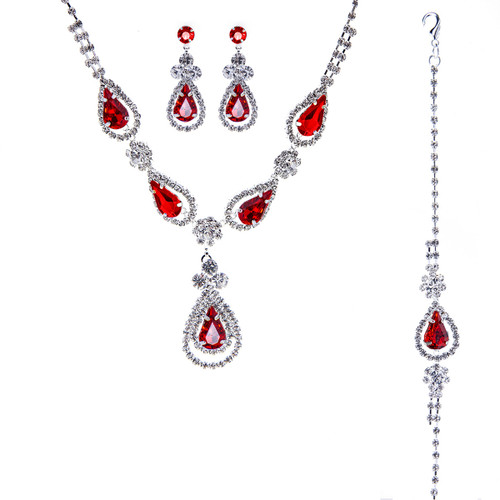 Crystal Avenue Full Set 18618 - S Rs Teardrop Flower 3pcs Set