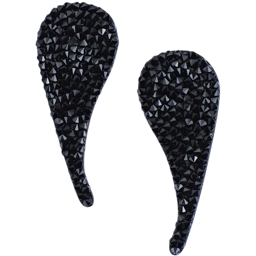 Austrian Fine Rock Small Paisley 302 Jet - 1 Pair