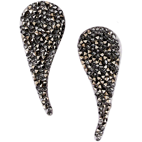 Austrian Fine Rock Small Paisley 302 Jet - 1 Pair