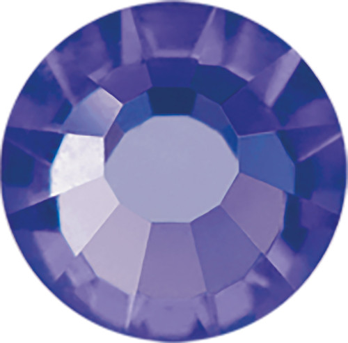 Preciosa Viva12 Hotfix Rhinestones in Deep Tanzanite — rich blue-violet, 30ss (6.3mm–6.5mm), bulk wholesale at RhinestonesU.com