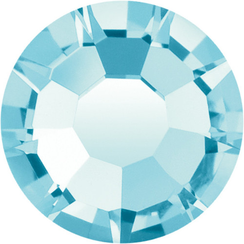 LUX European Crystal Flatback Rhinestones in Aqua Bohemica, 30ss (6.3mm–6.5mm), bulk wholesale at RhinestonesU.com