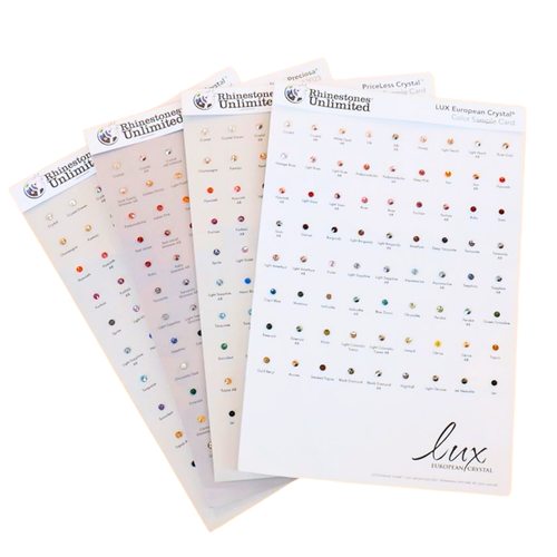Rhinestones Unlimited Color Sample Card Maxima and Lux Bundle (Two Cards)