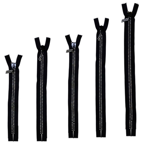 Austrian Crystal Zipper Brilliant - Crystal/Black - Non-Separating