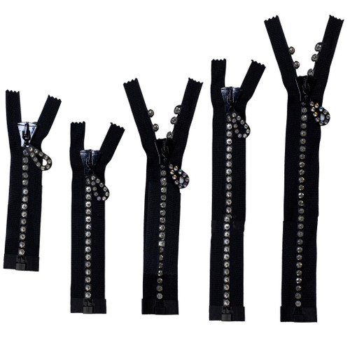 Austrian Crystal Zipper Magic - Crystal/Black - SEPARATING