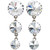 Graduated Drop Earrings - Crystal Pierced