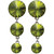 Starlight Crystal Earrings Graduated Drop - Olivine Pierced