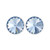 14mm Simple Rivoli Earrings - Light Sapphire Clipped