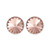 14mm Simple Rivoli Earrings - Vintage Rose Pierced