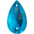 PriceLess Sew On Pear Blue Zircon 22x13mm