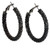 Starlight Crystal Jewelry™ Pave Hoop Earring Jet 40mm Pierced
