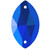Starcut Crystal Sew On Navette Sapphire 18x9mm