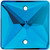 Starcut Crystal Sew On Square Blue Zircon 14mm